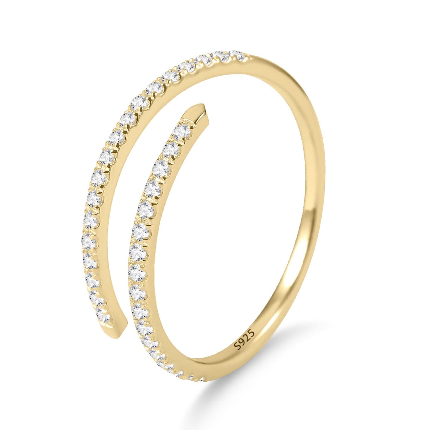 Gem's Beauty Anniversary Rings for Women -Moissanite Rings in 925 Silver with 14k Gold Plating