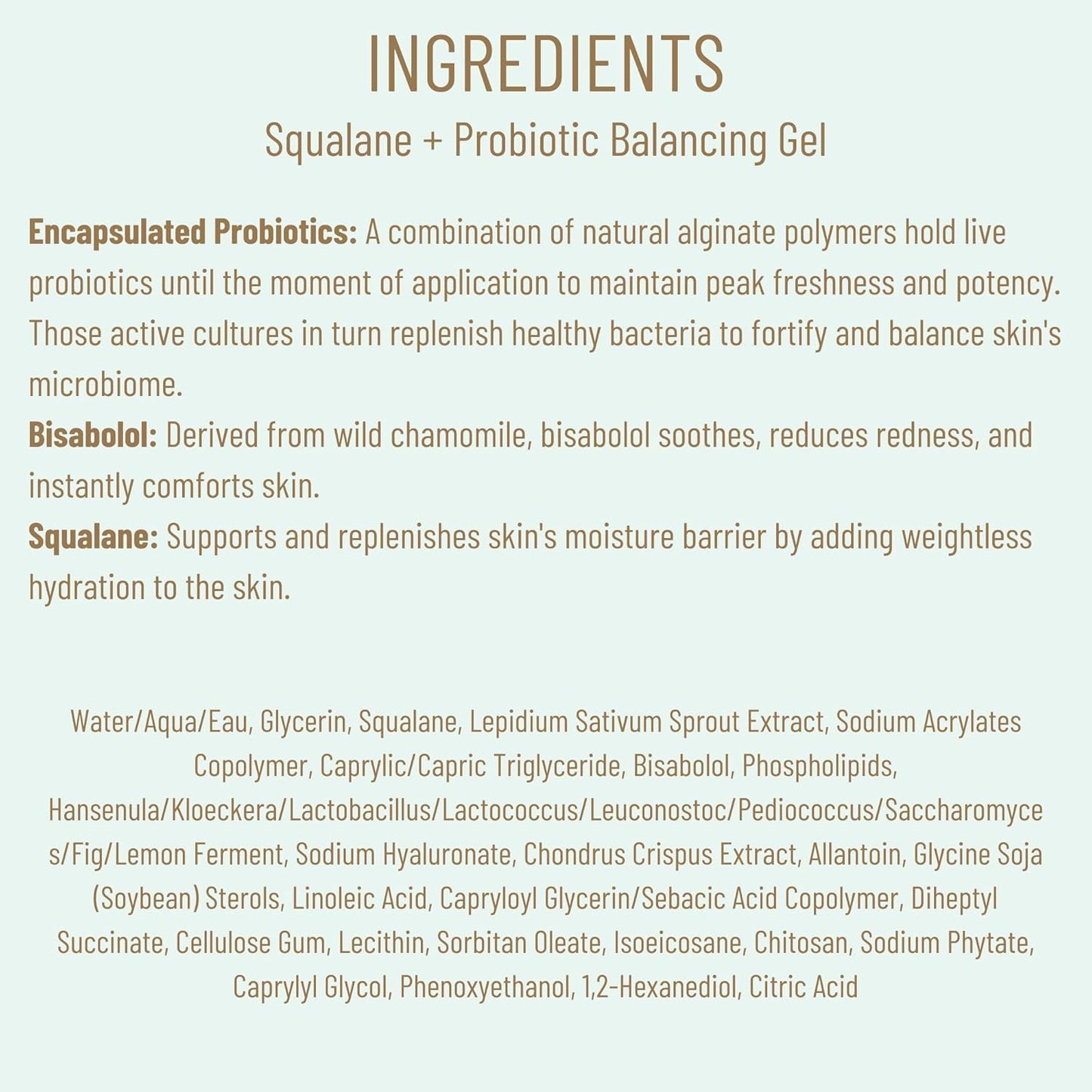 Biossance Squalane + Probiotic Balancing Face Gel Moisturizer - Advanced Formula for Oily & Acne-Prone Skin, Encapsulated Probiotics, Reduces Redness & Excess Oil, Soothes Sensitive Skin - 1.69 oz