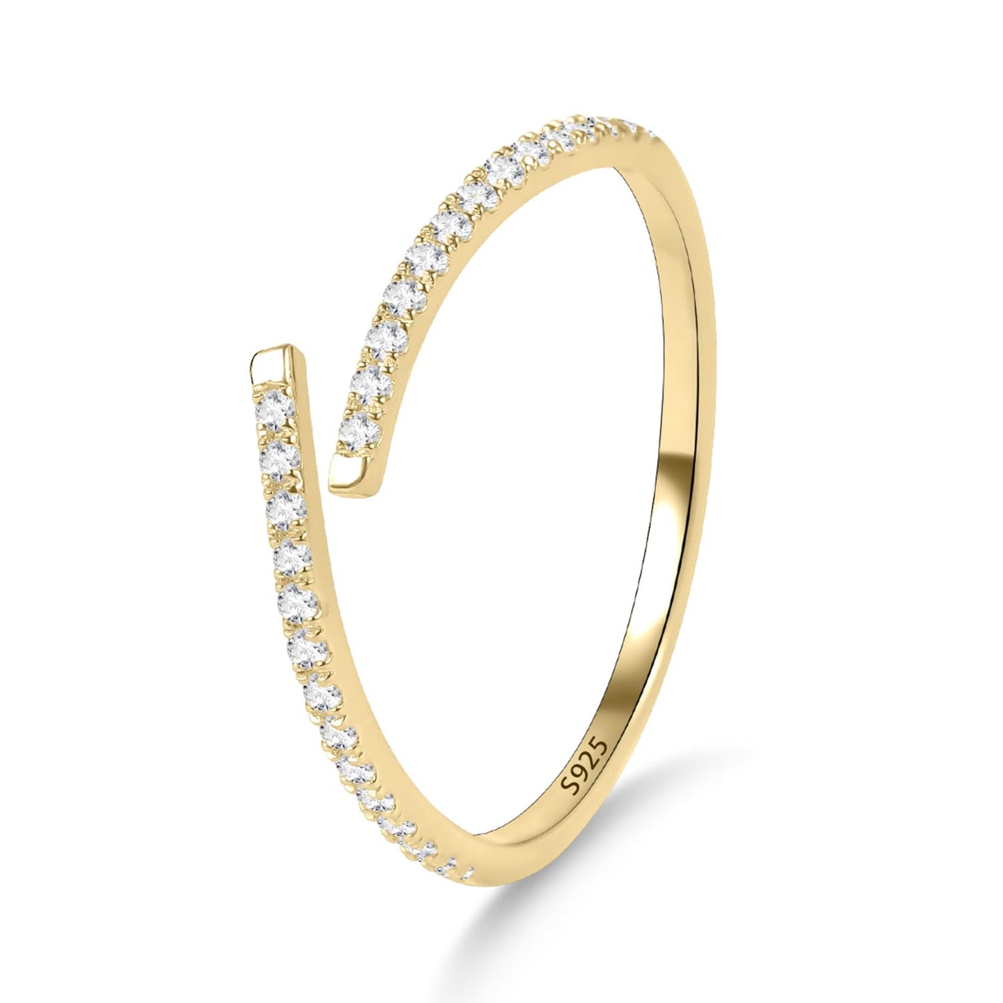 Gem's Beauty Anniversary Rings for Women -Moissanite Rings in 925 Silver with 14k Gold Plating