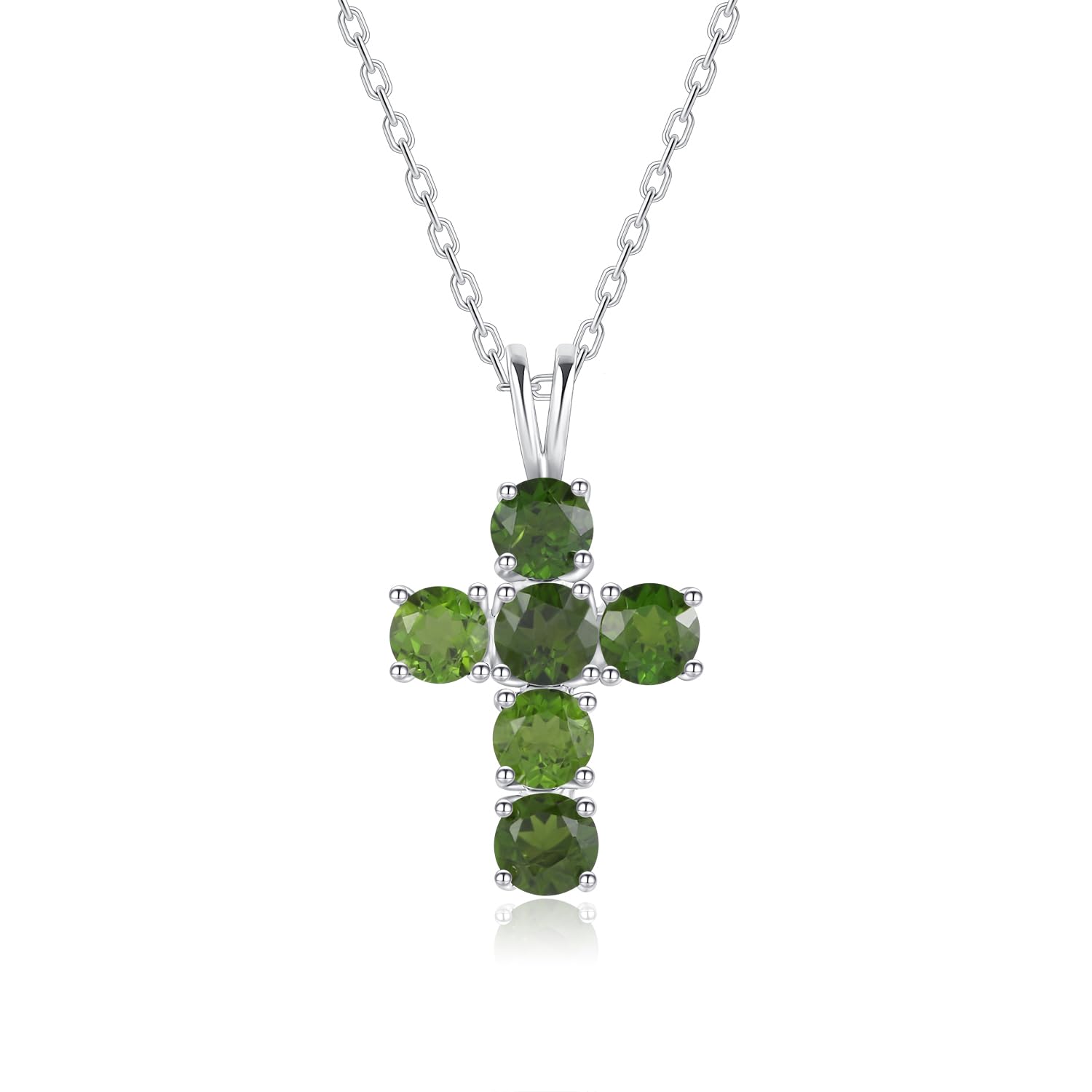 Gem's Beauty 925 Sterling Silver Cross Necklace Cross Necklace For Women 5A CZ Birthstone Necklaces Simple Fashion Exquisite Anniversary Birthday Gifts For Women