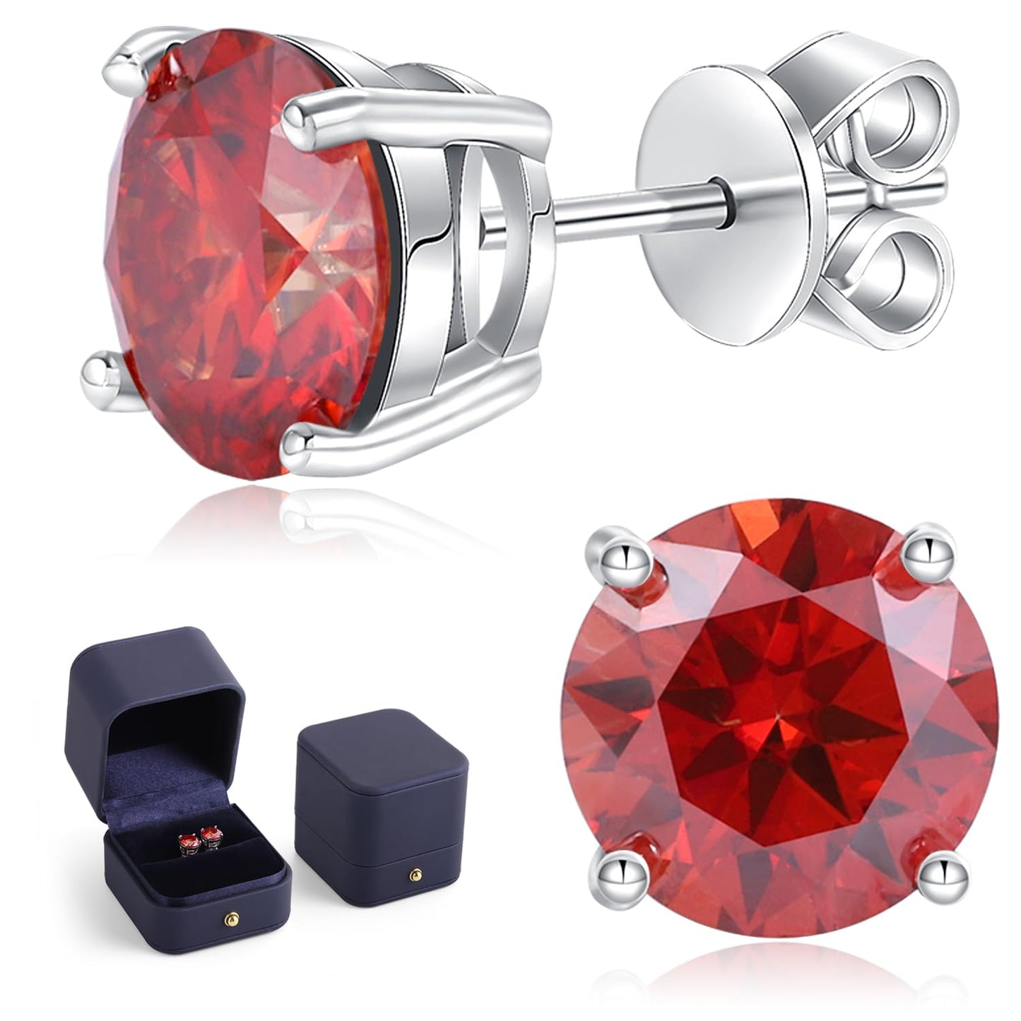 Moissanite Stud Earrings 1-4ct S925 Sterling Silver Earrings Moissanite Earrings Hypoallergenic Lab Created Diamond D Color Jewelry Gifts for Women Men Valentine's Day