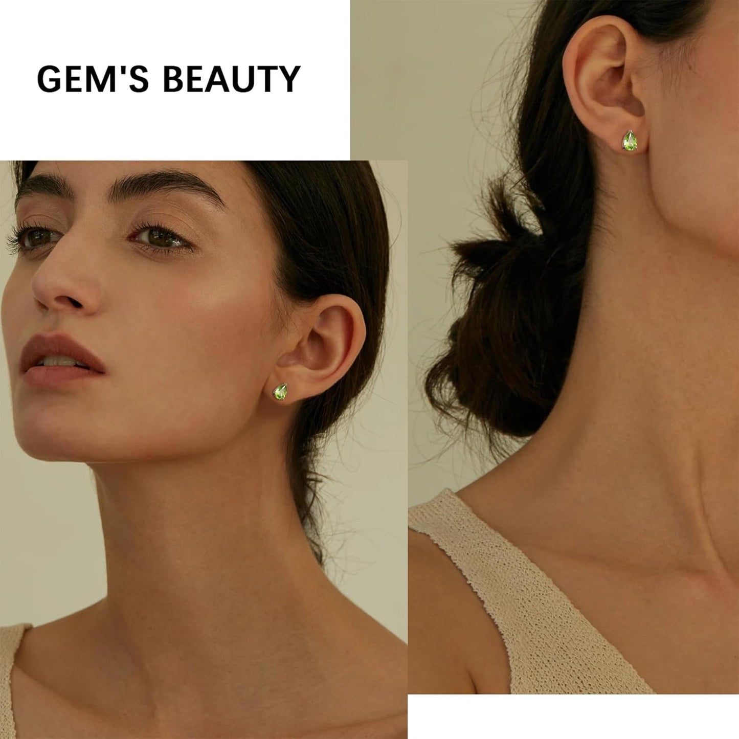 Gem's Beauty Earrings For Women Earrings Studs 925 Silver Inlays 5 * 7mm Gem Hypoallergenic Earrings For Girls Trendy Gift