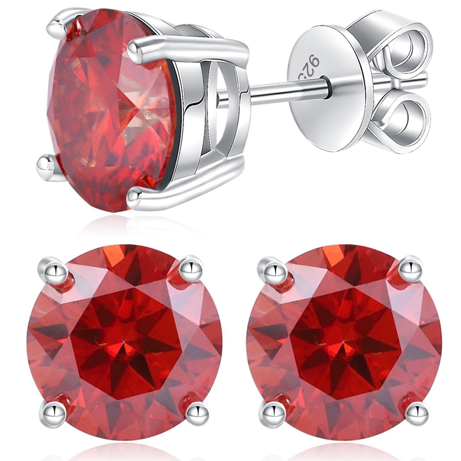 Moissanite Stud Earrings 1-4ct S925 Sterling Silver Earrings Moissanite Earrings Hypoallergenic Lab Created Diamond D Color Jewelry Gifts for Women Men Valentine's Day