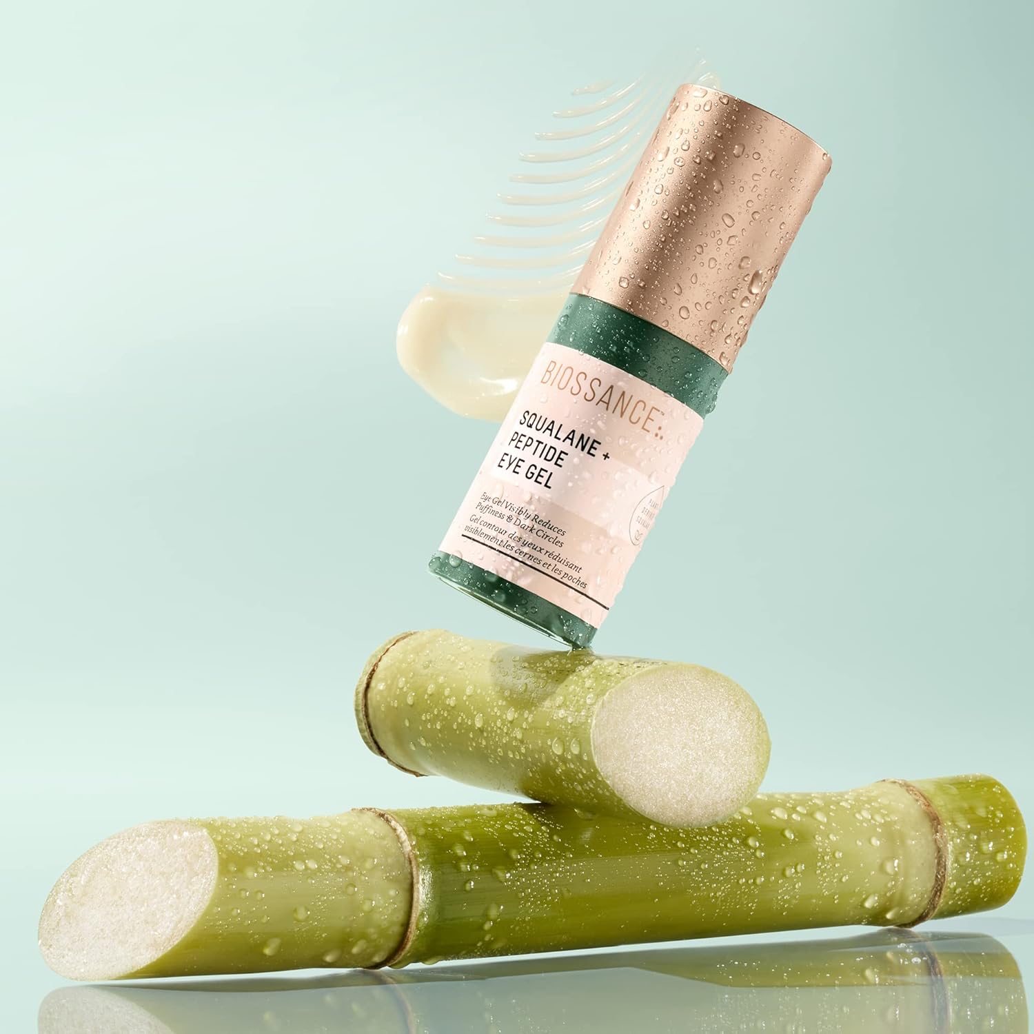 Biossance Squalane + Peptide Eye Gel - Ultra-Hydrating Under Eye Cream - Reduces Puffiness & Dark Circles - Eye Wrinkles Repair Moisturizer- Anti Aging & Hydrating, Day & Night Cream - 0.5oz