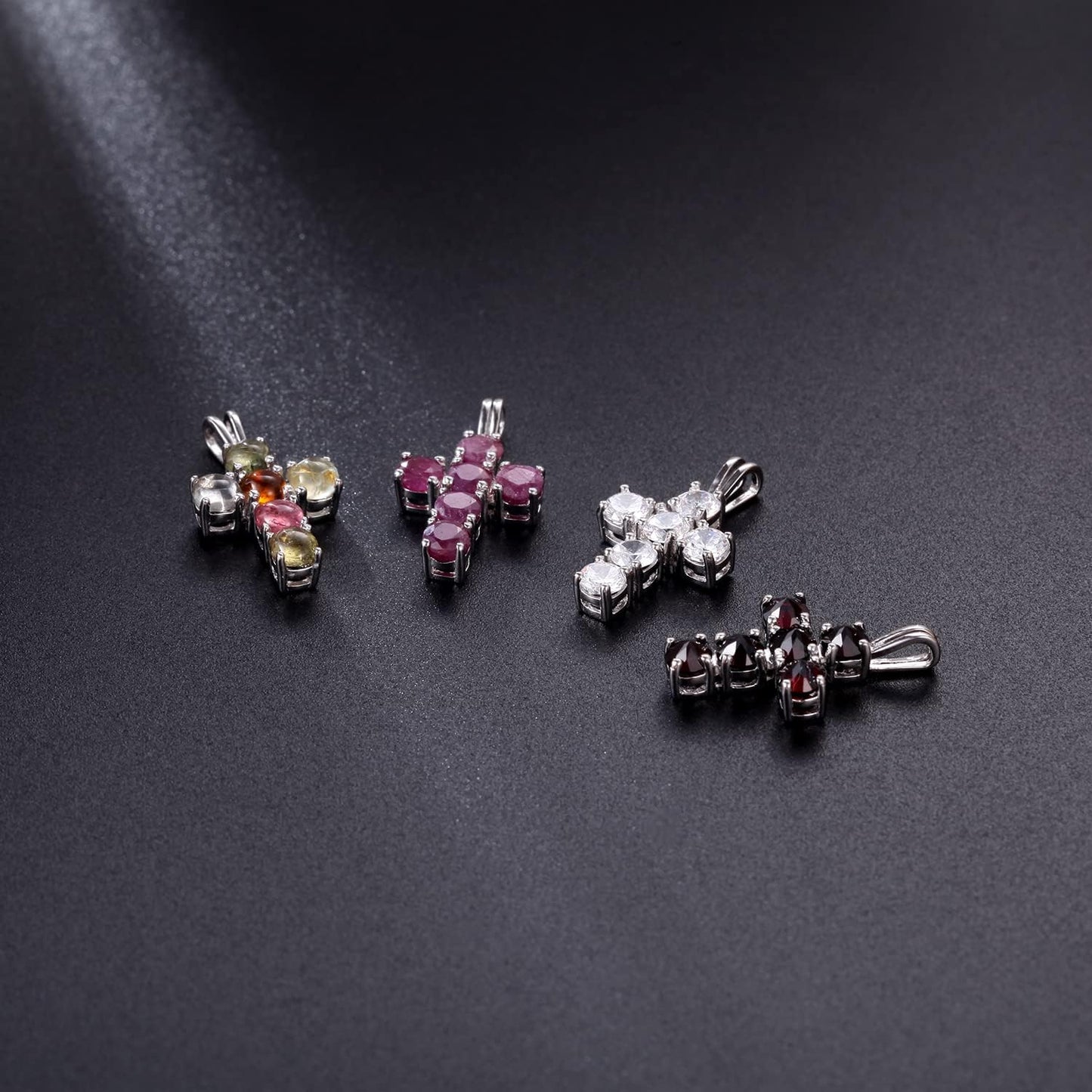 Gem's Beauty 925 Sterling Silver Cross Necklace Cross Necklace For Women 5A CZ Birthstone Necklaces Simple Fashion Exquisite Anniversary Birthday Gifts For Women