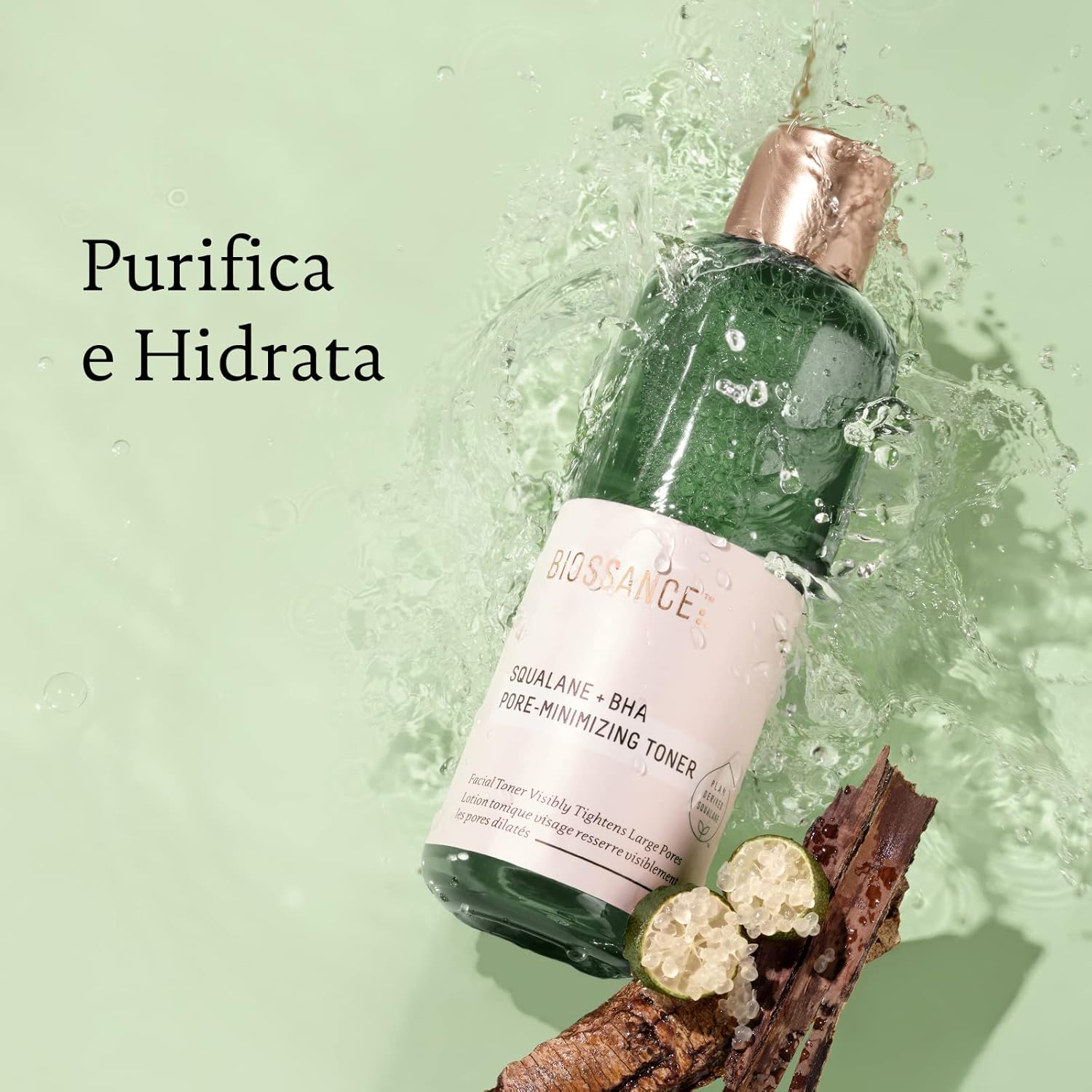 Biossance Squalane + 2% BHA Pore Minimizing Toner - Hydrating & Gentle Exfoliating Facial Toner for Smooth Skin - Reduces Pores & Moisturizes - Natural BHA & Squalane for Daily Use, 4.5 fl oz