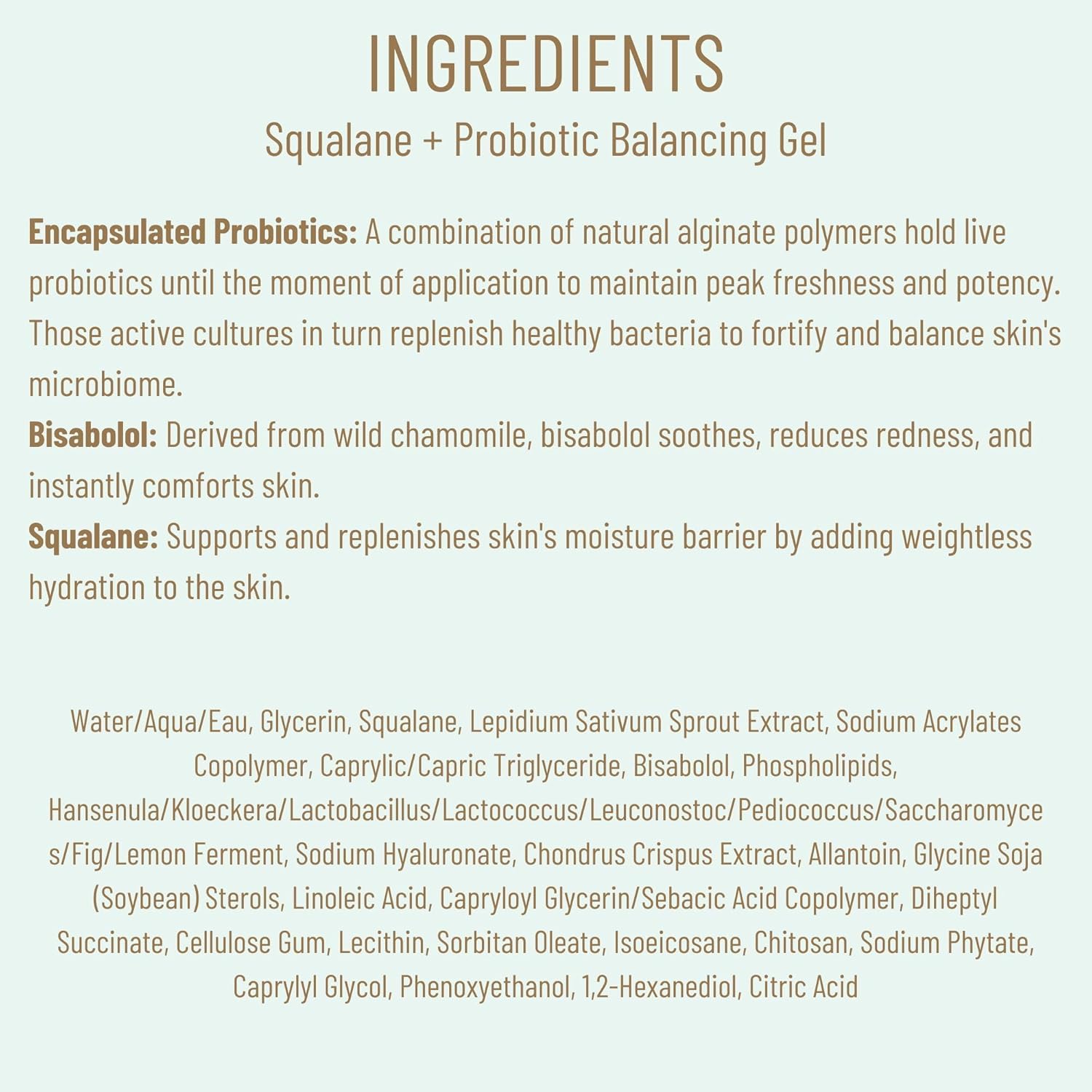 Biossance Squalane + Probiotic Balancing Face Gel Moisturizer - Advanced Formula for Oily & Acne-Prone Skin, Encapsulated Probiotics, Reduces Redness & Excess Oil, Soothes Sensitive Skin - 1.69 oz